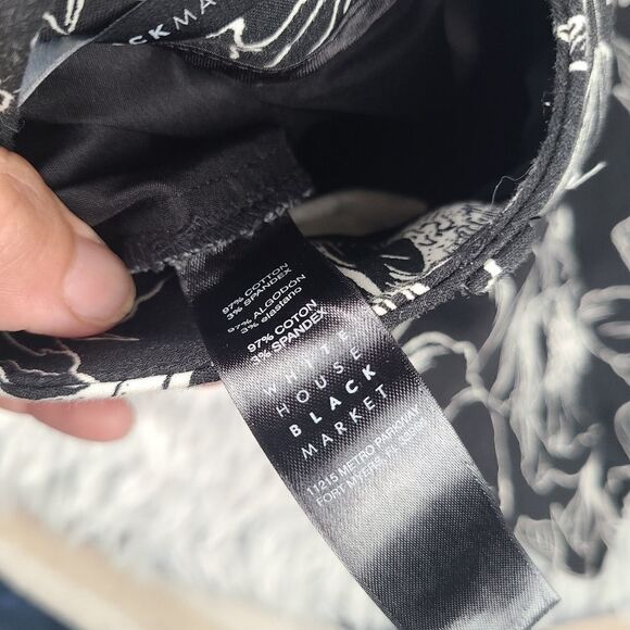 White House Black Market Floral Printed Crop Flare Pants Women's 10 Long - Picture 7 of 9